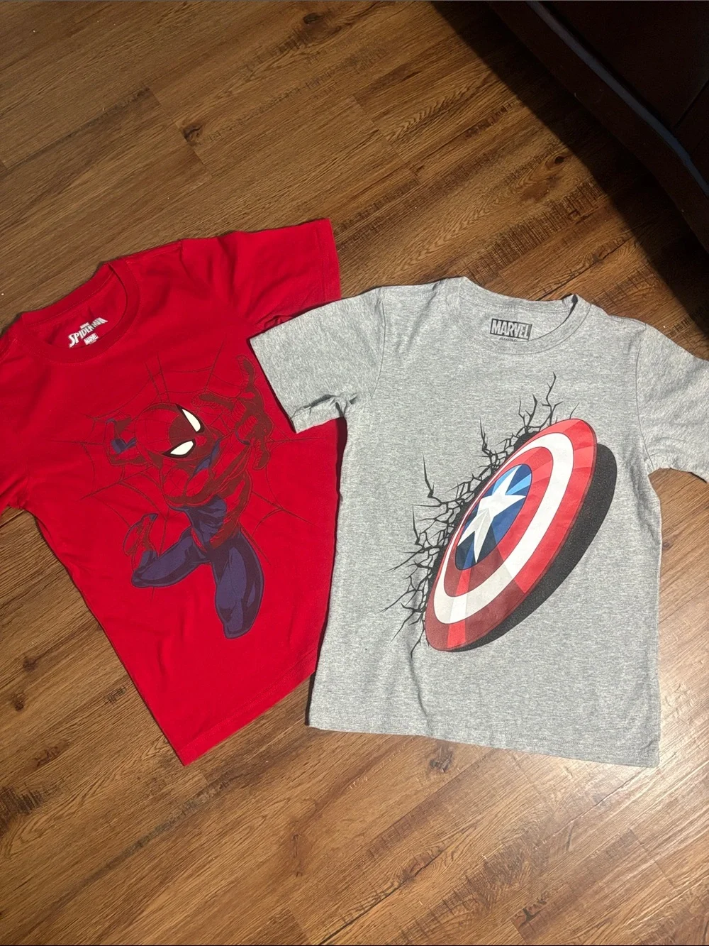 Marvel Kids Spider-Man & Captain America Tee Set - Red & Gray